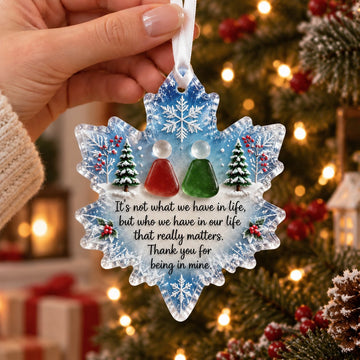 Snowflake Sea Glass Ornament