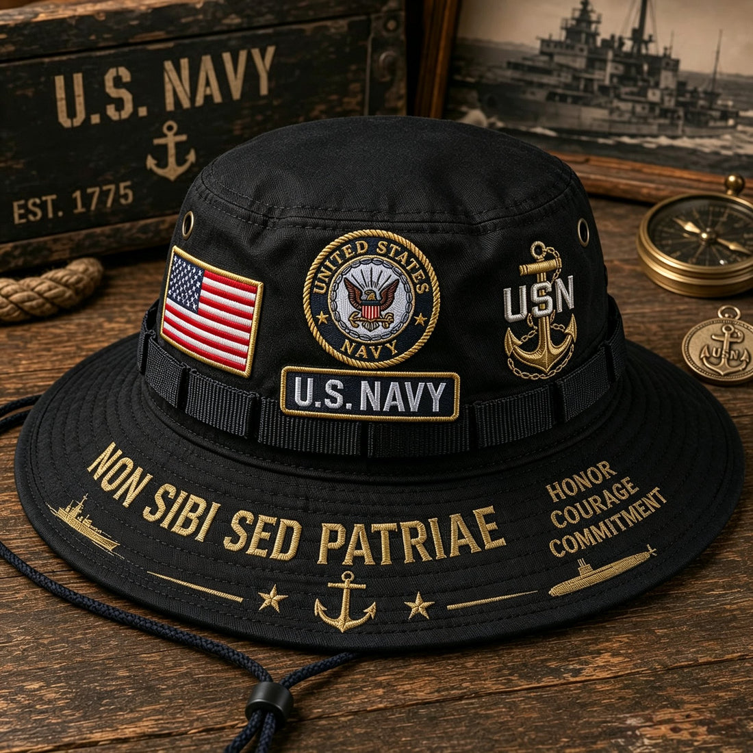 U.S. Navy Non Sibi Sed Patriae Tribute Boonie Hat