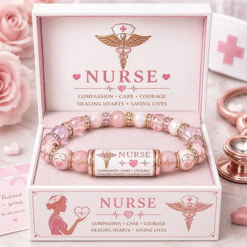 Nurse Compassion Care Courage Beaded Bracelet