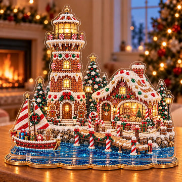 Premium Pearl Christmas Lighthouse Diamond Painting Art Kit