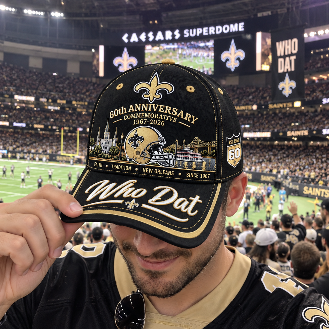 Who Dat 60th Anniversary Commemorative Cap