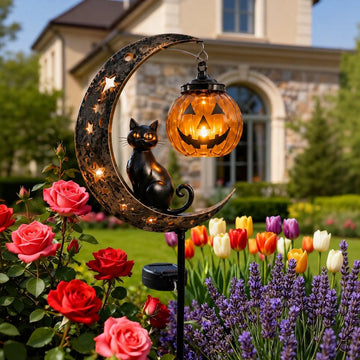 Pumpkin Moon Garden Stake Light