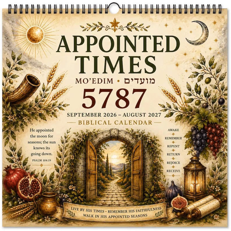 Biblical Hebrew Calendar 5787 2026-2027 Appointed Times Wall Calendar