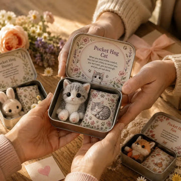 Pocket Hug Plush Keepsake Tin Mini Portable Comfort Pocket Plush Toy