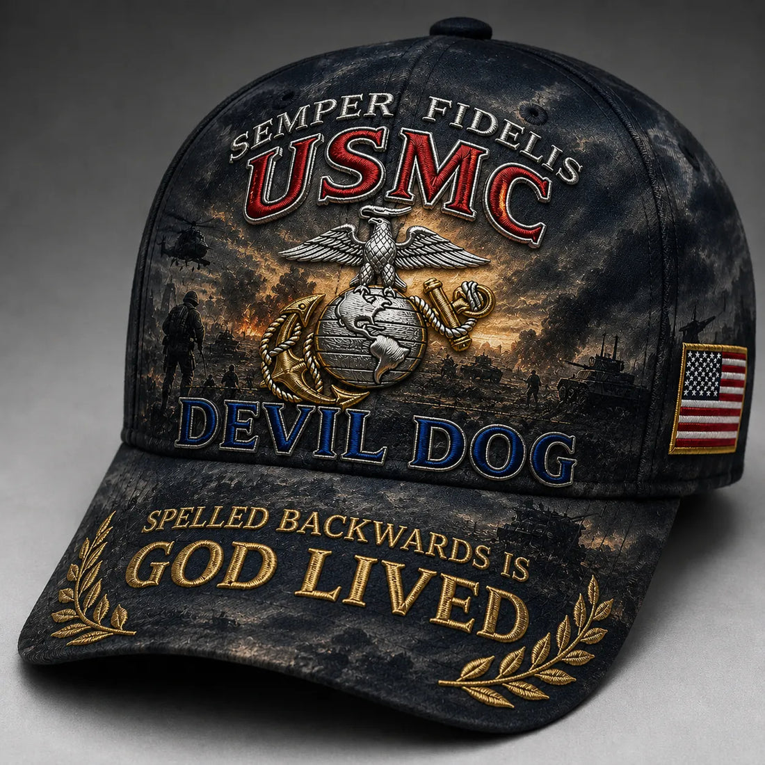 USMC Devil Dog Faith Cap & Coin Collection