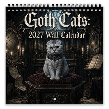2027 Gothic Cat Wall Calendar – Dark & Mystical Cat Art Calendar for Home Decor & Cat Lovers