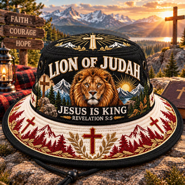 Lion of Judah “Jesus Is King” Christian Faith Boonie Hat