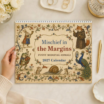 2027 Mischief in the Margins Wall Calendar, Medieval Animal