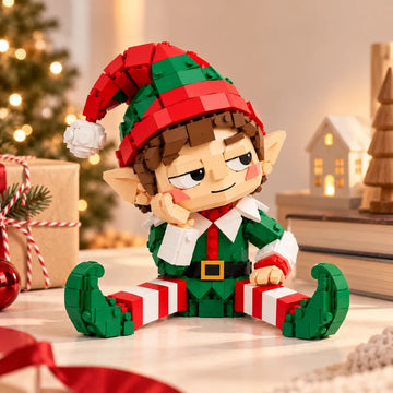 Off-Duty Christmas Elf Building Set – Funny Holiday Desk Decor