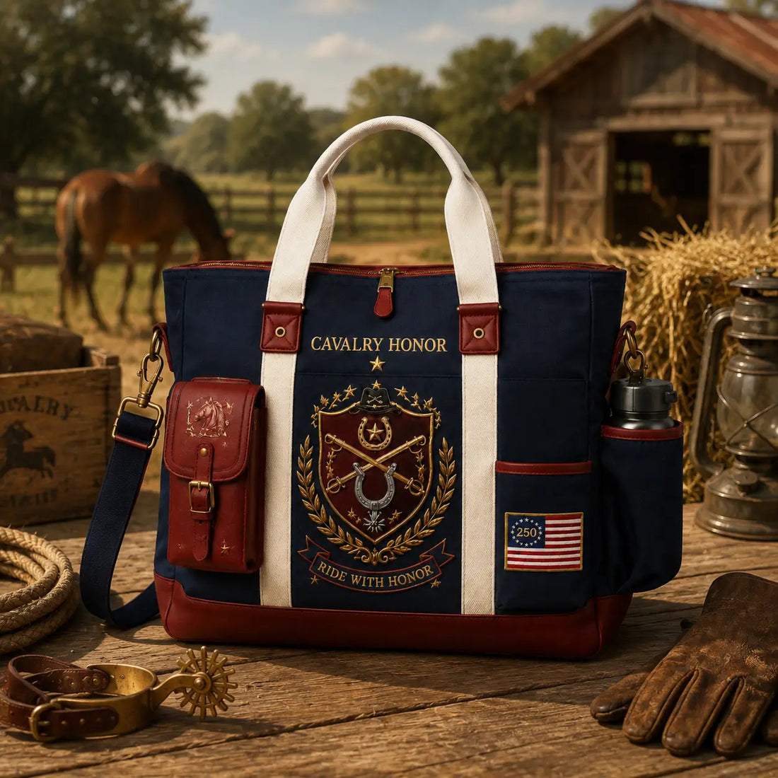 Cavalry Honor Vintage Canvas Tote Bag