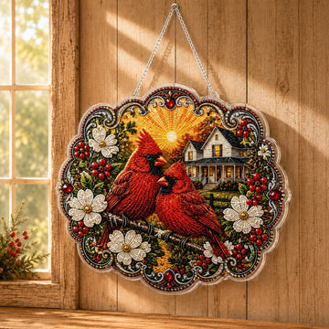Cardinals & Sunrise Diamond Art Hanging Ornament Kit