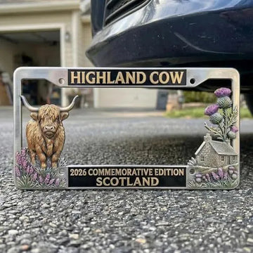Highland Cow License Plate Frame